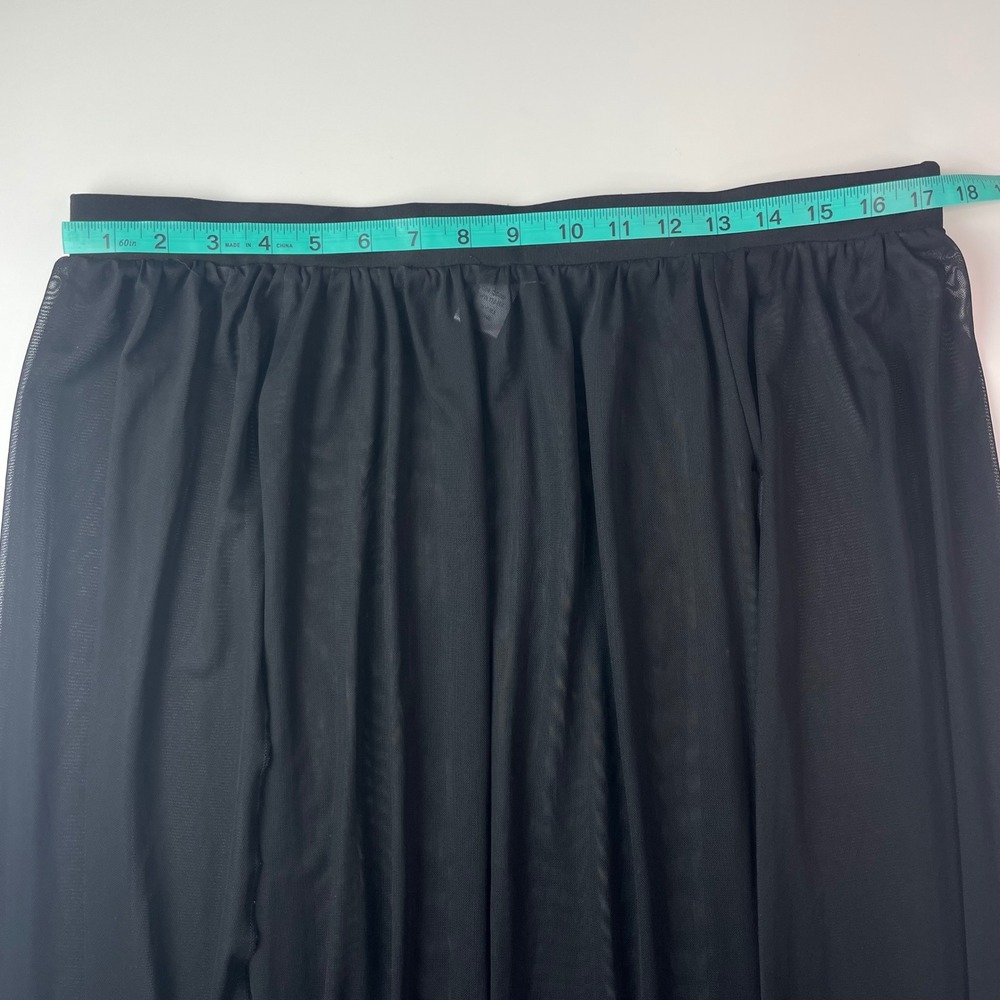 iHeartRaves Black Sheer Mesh Maxi Skirt High Slit Rave Festival Wear 2XL DS5099 - Picture 5 of 8
